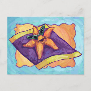Sunbathing Starfish Postcard