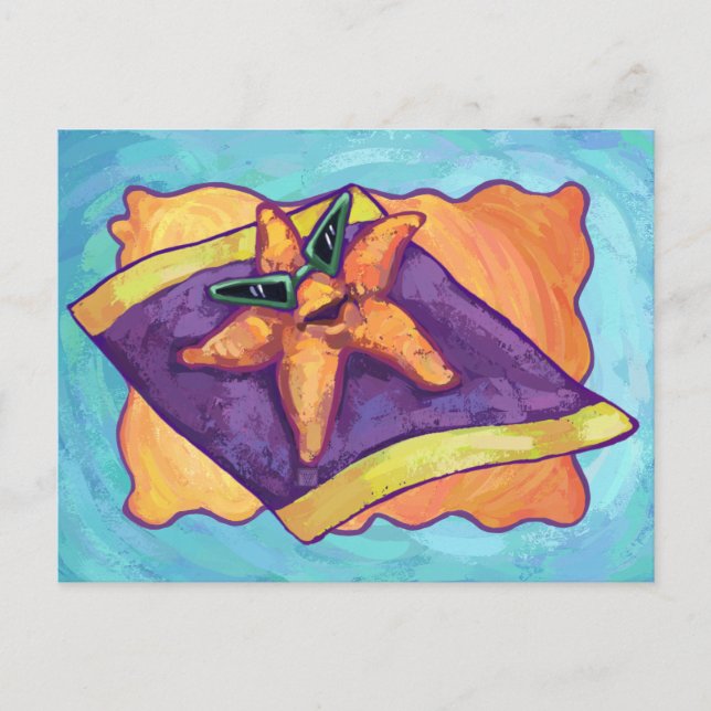 Sunbathing Starfish Postcard (Front)