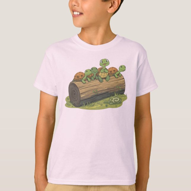 Sunbathing Turtle Crew – Log Life Tee (Front)