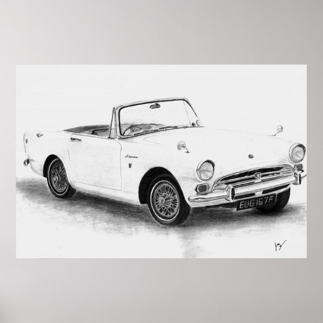 Sunbeam Alpine sportscar poster (Front)