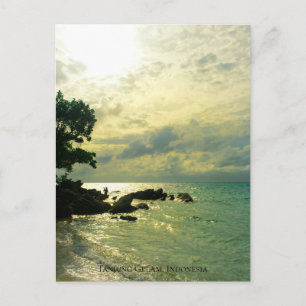 Sunbeam Sunset Sky Beach Twilight Travel Indonesia Postcard