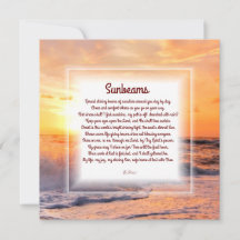 "Sunbeams" Christian Poem Note Card