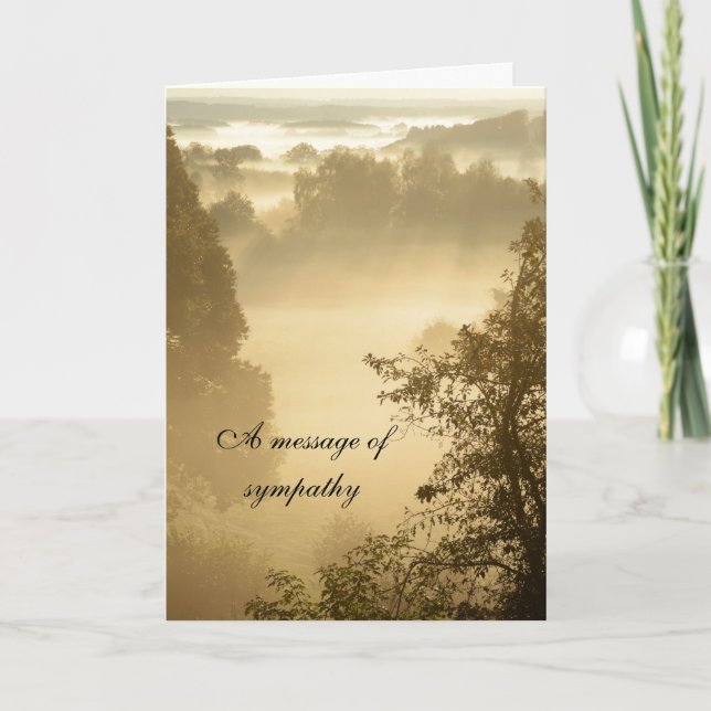Sunbeams in a landscape sympathy message card (Front)