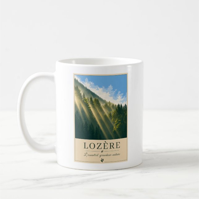 Sunbeams Through the Mountain Forest Coffee Mug (Left)
