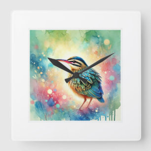Sunbittern bird 270824AREF131 - Watercolor Square Wall Clock