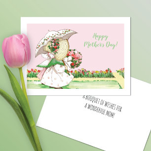 Sunbonnet Girls Parasols Mother's Day Card