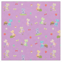 Sunbonnet Sue Gardening on Bias Violet Gingham