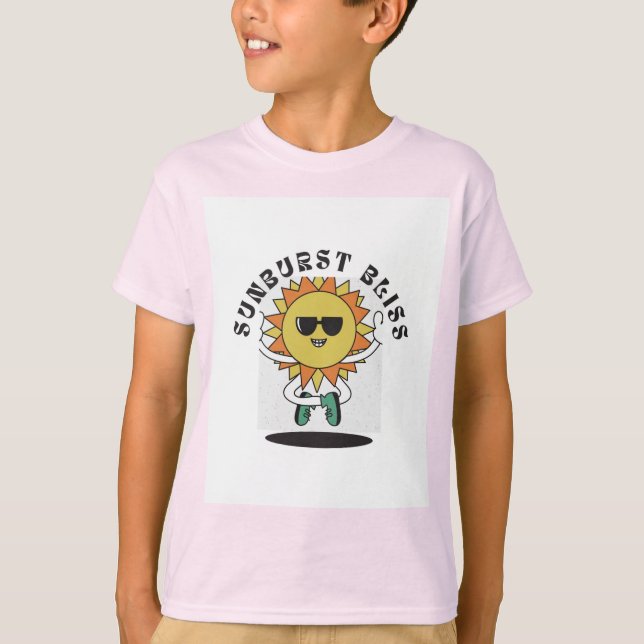 Sunbrust Bliss Happy Sun Kids T-Shirt  (Front)