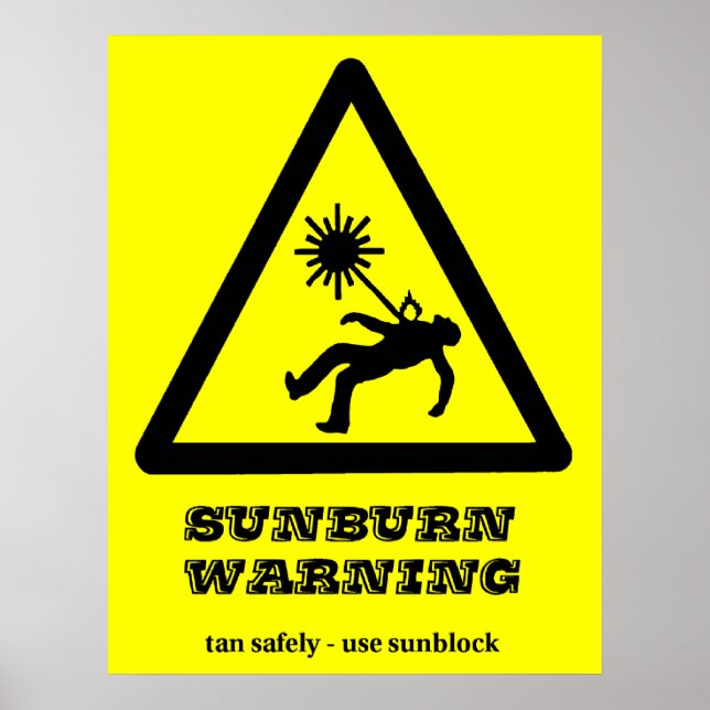 Sunburn Warning Poster (Front)