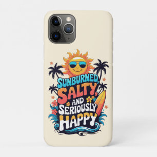 Sunburned Salty and Happy – Retro Beach Vibes Case-Mate iPhone Case