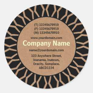 SunBurst 07 Business - Cardboard Look Classic Round Sticker