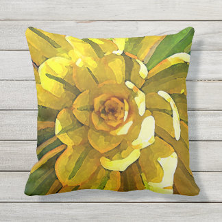 Sunburst Aeonium Succulent Outdoor Cushion