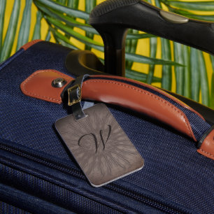 Sunburst boho mandala luggage tag