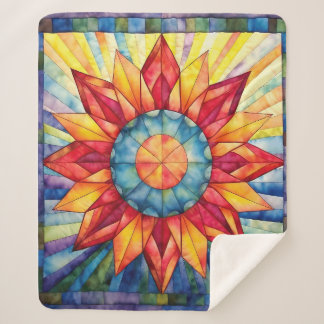 Sunburst Medallion Quilt Sherpa Blanket