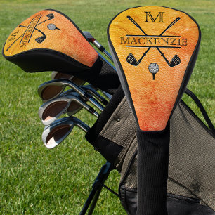 Sunburst Monogram Initial Name  Golf Head Cover