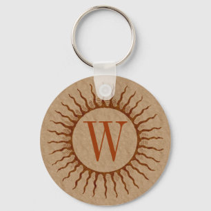 Sunburst Monogram Keychain