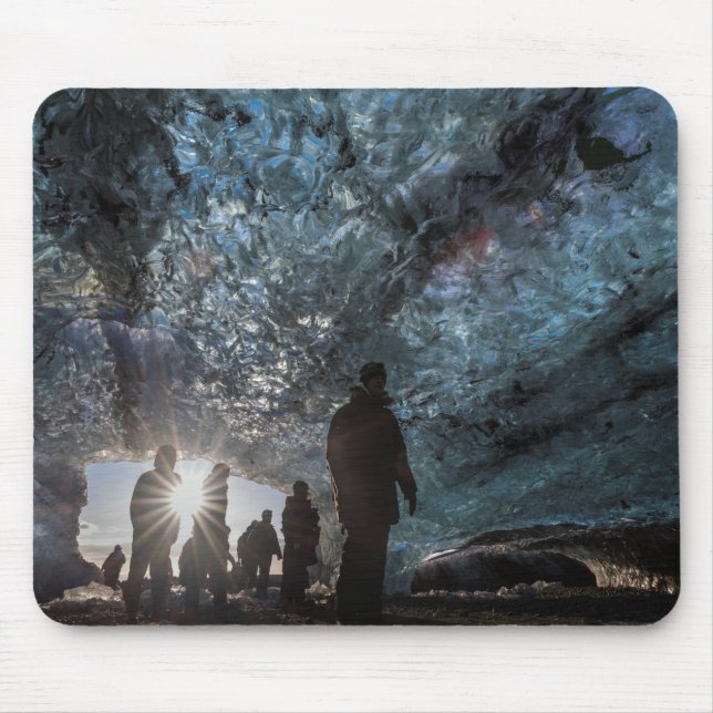 Sunburst On People In Ice Cave Mouse Pad (Front)