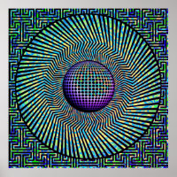 Sunburst Op Art Purple