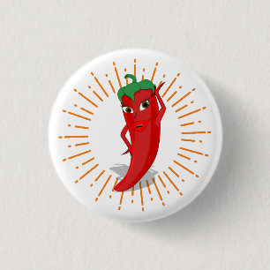 Sunburst Red Hot Pepper Diva 3 Cm Round Badge