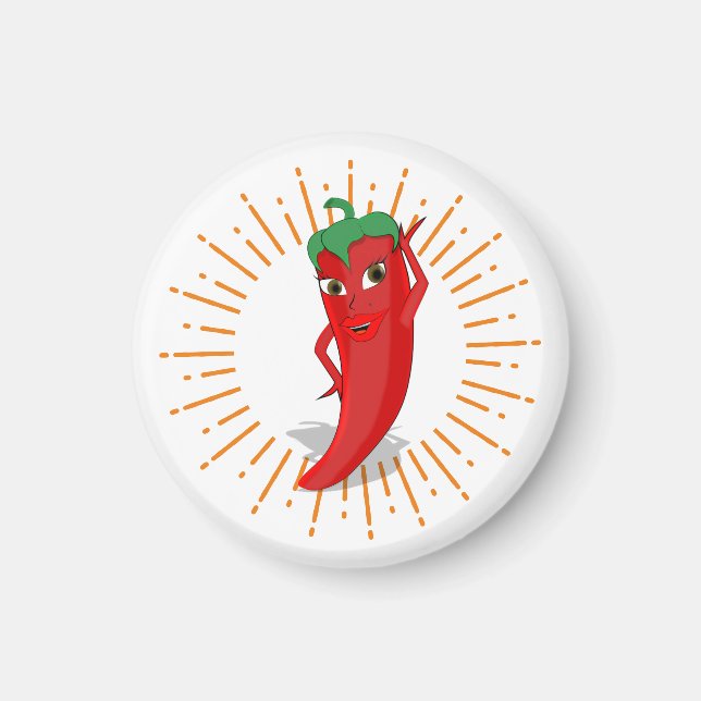 Sunburst Red Hot Pepper Diva Magnet (Front)