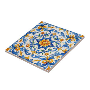 Sunburst Spice Azulejo Tile