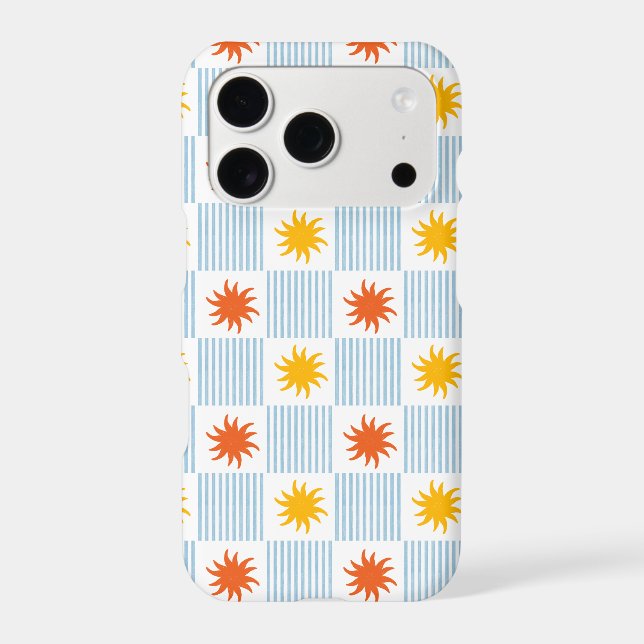 Sunburst Striped Chequerboard Phone Case (Back)