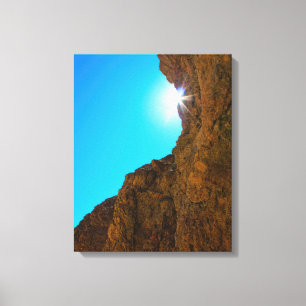 Sunburst Through Mojave Canyon Walls Canvas Print
