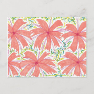 Sunburst Tropical Flower Pattern Postcard