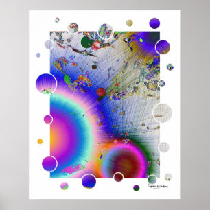 Sunburst White Frame, Art Signature Poster