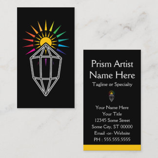 suncatcher geometric prism crystal business card