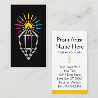 suncatcher geometric prism crystal business card