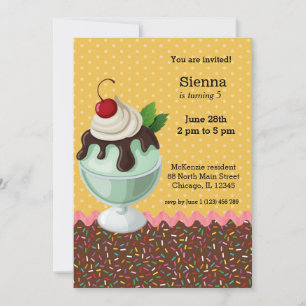 Sundae * choose background colour invitation