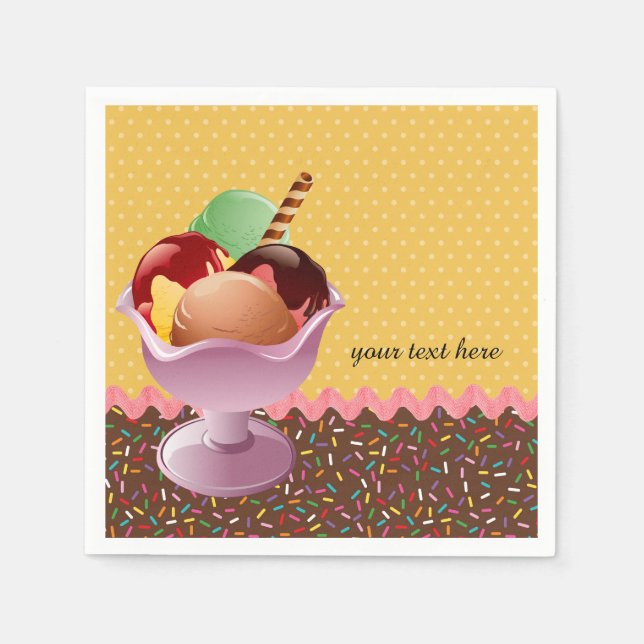 Sundae * choose background colour napkin (Front)
