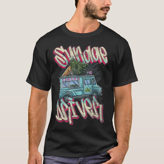 Sundae Driver Strain Distressed Ice Cream Truck  T-Shirt (Front)