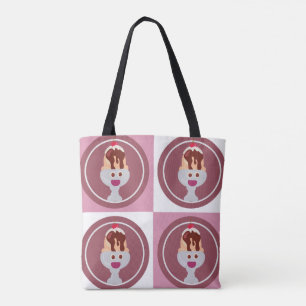 Sundae Pattern Cute Ice Cream Fun Design Tote