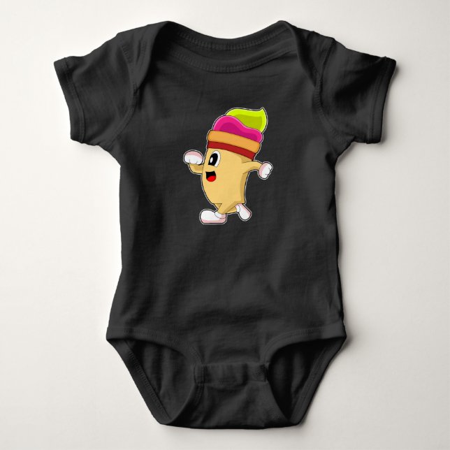 Sundae Runner Running Sports Baby Bodysuit (Front)