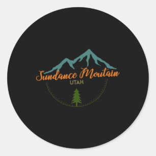 Sundance Mountain Utah Adventure Skiing Snowboard Classic Round Sticker