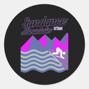 Sundance Mountain Utah Usa Ski Resort Snowboarding Classic Round Sticker