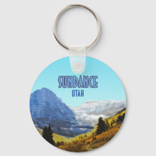 Sundance Utah Mountains Vintage Key Ring