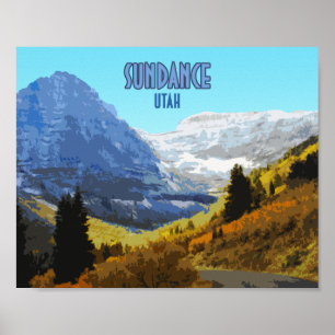 Sundance Utah Mountains Vintage Poster