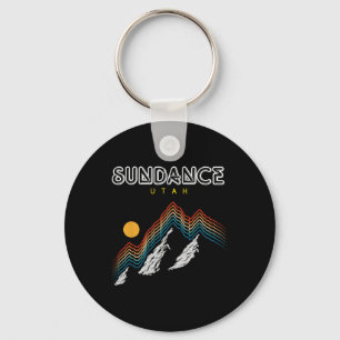 Sundance Utah - Usa Hiking And Climbing 1980s Retr Key Ring