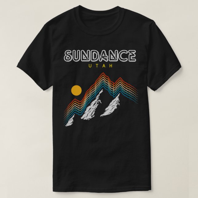 Sundance Utah USA hiking and climbing 1980s Retro  T-Shirt (Design Front)