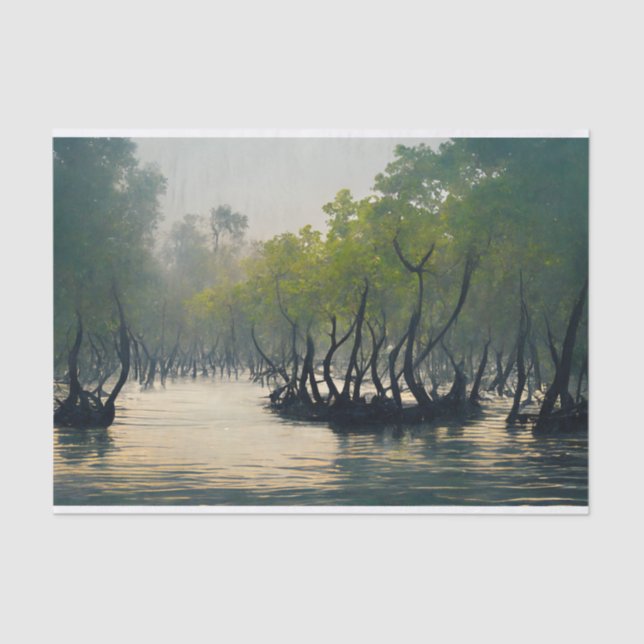 Sundarbans Mangrove Forest River Trees Tissue Paper (Front)
