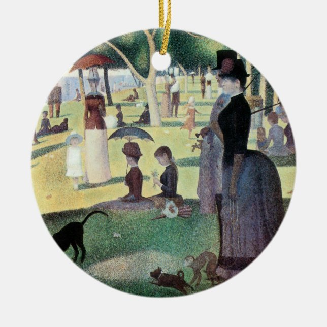 Sunday Afternoon, Island La Grande Jatte by Seurat Ceramic Tree Decoration (Front)