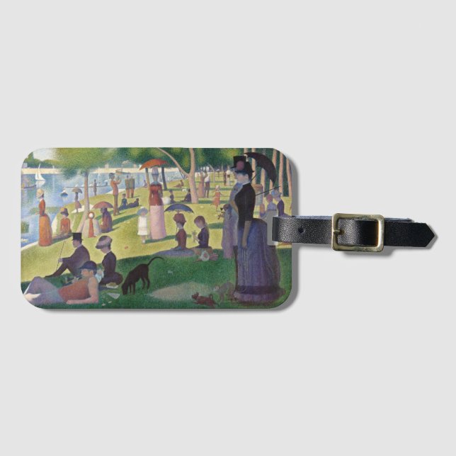 Sunday Afternoon Seurat Neo Impressionist Painting Luggage Tag (Front Horizontal)