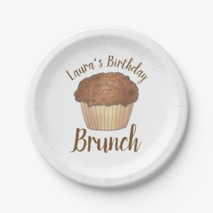 Sunday Breakfast Brunch Streusel Crumb Muffin Paper Plate