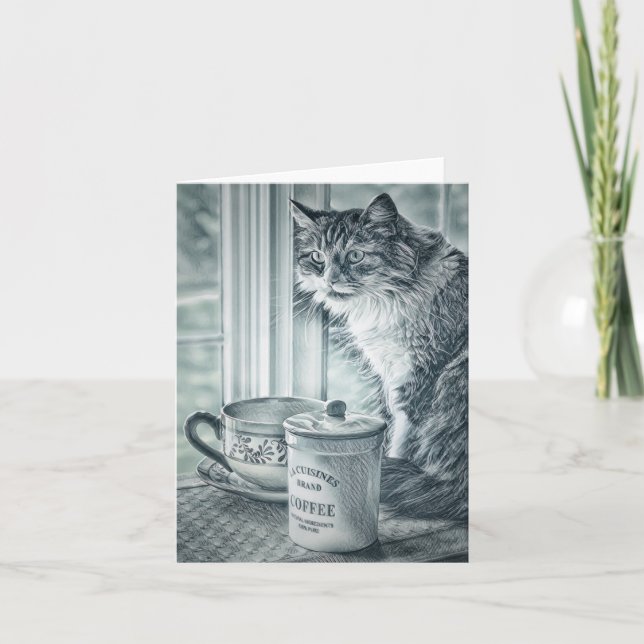 Sunday Coffee Blank Note Card (Front)