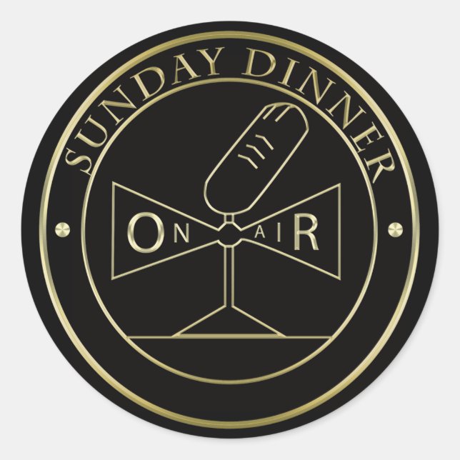 Sunday Dinner Stciker Bk Classic Round Sticker (Front)
