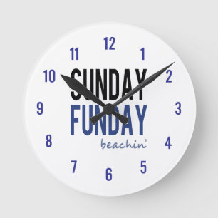 Sunday Funday Beachin' Round Clock