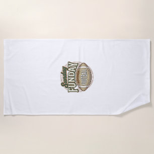 Sunday Funday Football Vintage Shirt Design_1 Beach Towel